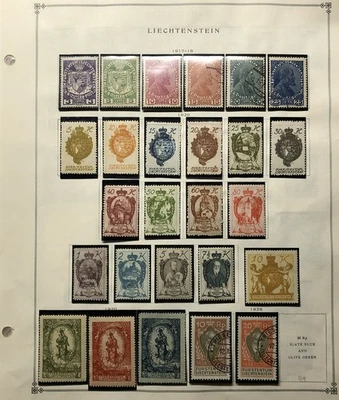 Bonita colección de Liechtenstein en páginas de álbumes internacionales de Scott hasta 1960 Foto 1 de 4