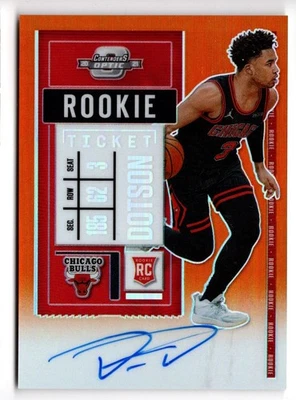 Devon Dotson 2020-21 Panini Contenders Optic Orange Prizm RC Auto /25 #122 - Image 1 of 2