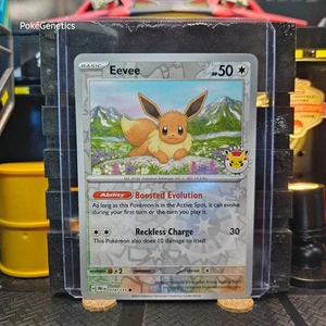 Eevee Pokemon Day Promo Cosmos Holo Prismatic Evolutions Pokémon TCG 074/131 - Picture 1 of 6