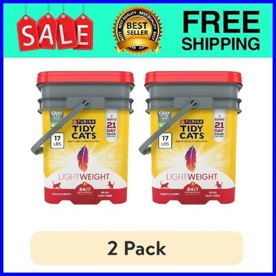 Purina Tidy Cats Ligero 24/7 Rendimiento Olores Agrupación Gatos Paquete de 2 Foto 1 de 4