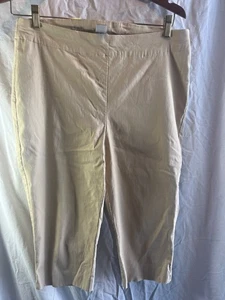 Chico’s Size2 or US 12 Beige Flat Front Straight Leg - Picture 1 of 6