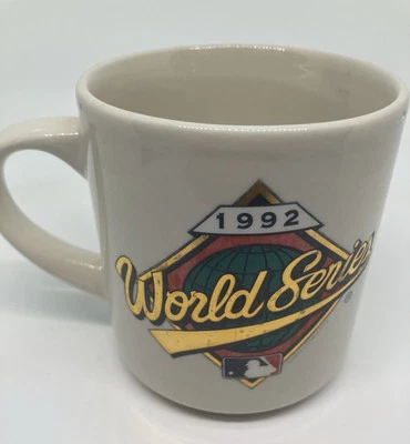 Vtg 1992 Atlanta Braves MLB World Series National Champion Mug Cup w/ Sticker - Image 1 of 4