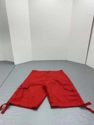 Pantalones Cortos Southpole Para Hombre 30 Rojo Ripstop Carga Cordón Cremallera Mosca Bolsillos Verano Foto 1 de 4
