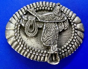 Cuerda de silla de montar de caballo Western Rodeo vaquero vintage 1993 EGE corte diamante hebilla de cinturón - Imagen 1 de 19