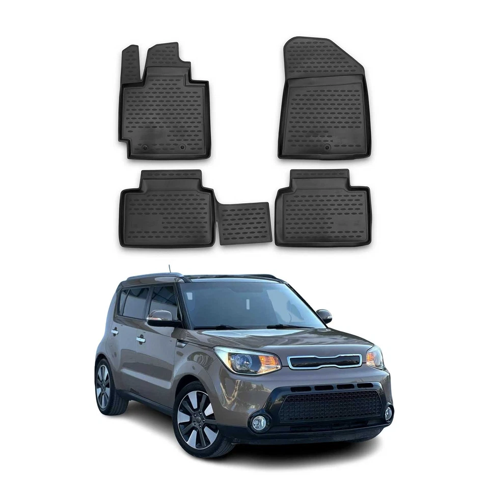 Tapetes forro OMAC para Kia Soul 2014-2019 negro TPE para todo tipo de clima 4 piezas Foto 1 de 4