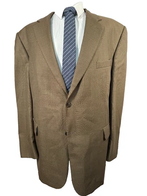 STAFFORD Mens Brown BIG & TALL Wool Classic Fit Sport Coat Blazer Jacket 50L - Image 1 of 4