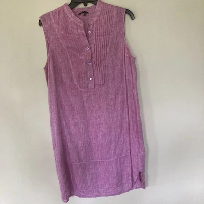 Vestido rojo sin mangas 100 % lino para mujer Nic & Zoe; talla M Foto 1 de 4