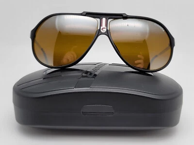 Carrera 5590 90 哑光黑色镜框棕色渐变镜片飞行员太阳镜带盒 — 第 1/4 张图片