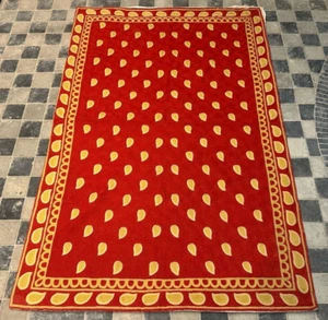 4x6 ft Vintage French Handmade Needle Point Aubusson Rug Bedroom Floor Wool Rug - Picture 1 of 9