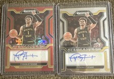 2022-23 Prizm Draft Picks Tyson Etienne Penmanship Red Auto RC /199 Card + Base