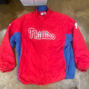 Philadelphia Phillies Majestic Red Zip Up Warm Puffer Jacket Men’s Size 4XT - Picture 1 of 9