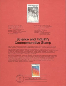 #8306 20c Science & Industry Stamp - Scott #2031 USPS Souvenir Page - Picture 1 of 1
