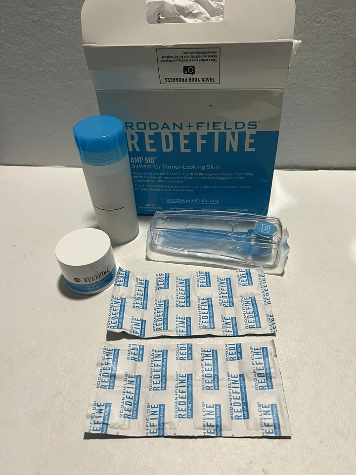 RODAN + FIELDS Redefine Renewing Serum AMP MD Roller Serium Exfoliating KIT New - Image 1 of 4