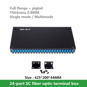 24-port SC fiber optic terminal box Single mode/Multimode full flange + pigtail - Picture 1 of 5