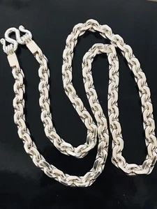 999 FINE silver Handmade anchor link Chain Necklace Approx 100.00 Grams 26 inch - Picture 1 of 4