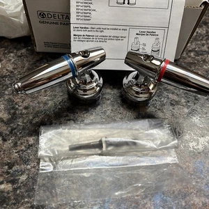 Chrome Red/Blue Indicator Delta Faucet Handles w/Screws RP11768 - Picture 1 of 3