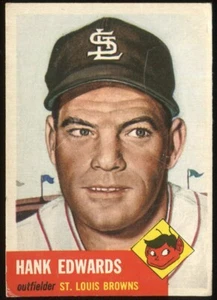 1953 Topps #90 Hank Edwards St. Louis Browns - Black Biography - Picture 1 of 2