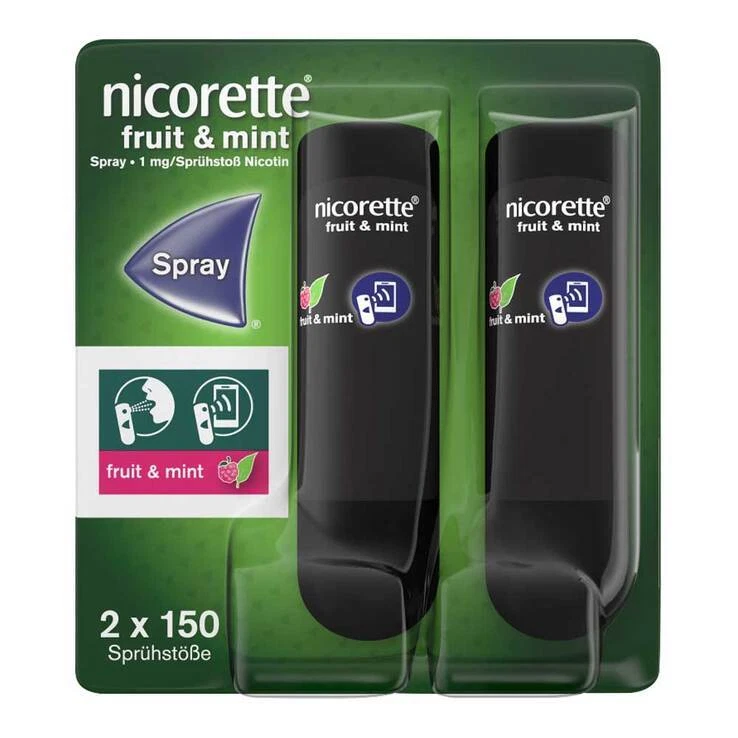 Nicorette Fruit & Mint Spray 1 mg / Sprühstoß Nfc · 2 St · PZN 18215132 - Bild 1 von 1