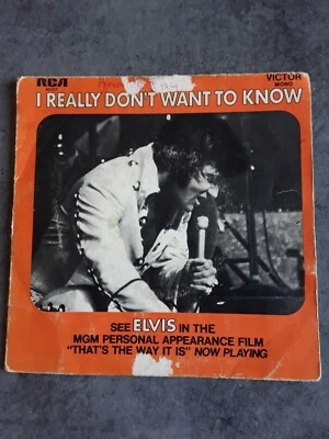 VINYL 45T ELVIS PRESLEY " I' 'REALLY DON'T WANT TO KNOW, THERE GOES.."  RCA - Photo 1/4