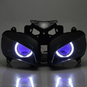 Assembly Headlight White Angel Blue Devil Eye Lamp For Honda CBR1000RR 2004-2007 - Picture 1 of 12