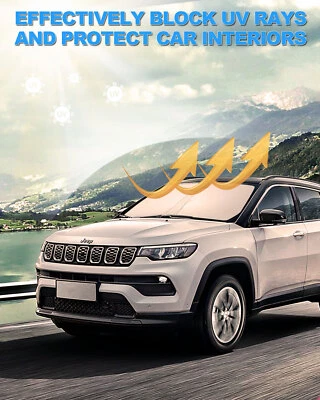 Custom For Jeep Compass 2017-2025 Car Windshield Sunshade Foldable Protector - Image 1 of 4