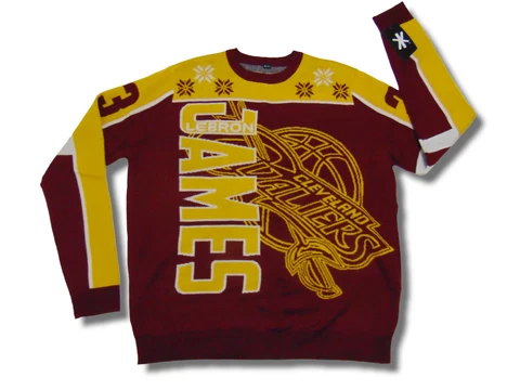 KLEW NBA Men's Cleveland Cavaliers Lebron James #23 Ugly Sweater @XL New Cover