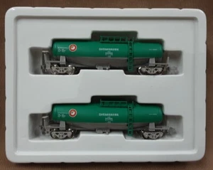 Paquete de 2 vagones cisterna japoneses Kawai escala N # KP-109 verdes - Imagen 1 de 3