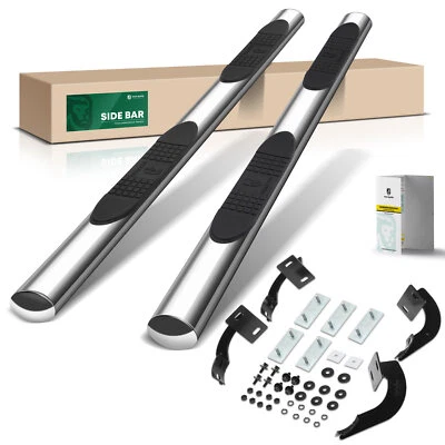 Barras de peldaños laterales ovaladas cromadas S/S 304 para Ford F-150 1999-2003 cabina extendida de 4 pulgadas Foto 1 de 4