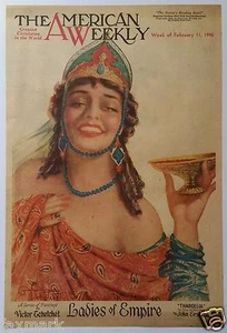 "Thargelia" Ladies of Empire Art by Victor Tchetchet-The American Weekly 2/11/45 - Picture 1 of 3