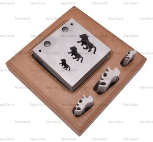 3 STANZEN LÖWENFORM STAHL SCHEIBENSCHNEIDER SCHMUCK DAPPING BLECH SCHNEIDEN - Bild 1 von 6