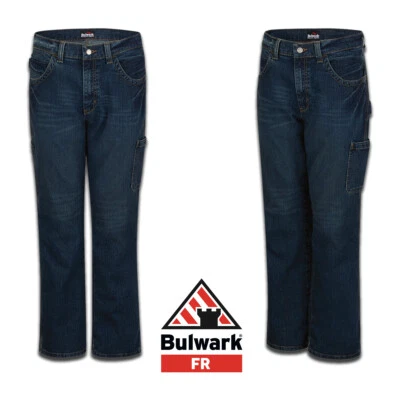 Bulwark FR Jeans Stretch Denim Dungaree Flame Resistant Work Uniform Clothes - Image 1 of 3