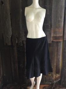 White House Black Market Black Skirt Size 4 with circled embroidment  - Picture 1 of 8