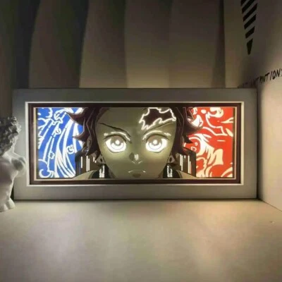 Tanjiro Kamado Anime Led Light Box, RGB, Demon Slayer, Handmade Crafted - Imagen 1 de 3