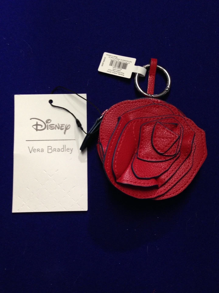 Vera Bradley La Bella y la Bestia Rosa Bonjour Campana Bolso Dije Monedero Nuevo con Etiquetas Difícil de Encontrar Foto 1 de 4