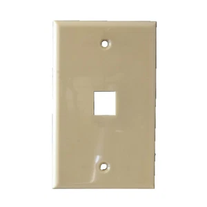 1 Port  Keystone Faceplate for Jack RJ45 in Ivory  50 Pack  Free Shipping - Picture 1 of 4
