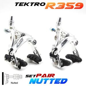 TEKTRO R359 ROAD Bike Dual Pivot Brake Calipers 47-59mm NUTTED Silver/set /R539