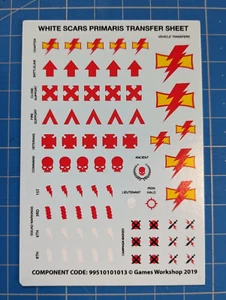 White Scars Upgrades Bits Transfer Sheet Decals Primaris Space Marines WS Bitz - Picture 1 of 1