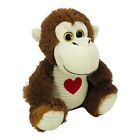 Hug n Luv Monkey Brown 10" Plush Glitter Eyes Heart on Chest Stuffed Animal Toy