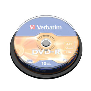 Verbatim DVD-R 16x Marke Silber Spindel von 10 Discs - 43523