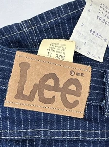 NWT Vtg Lee Rider Mom Jeans High Waist Pinstripe Sz 11 Original Receipt 1974 - Picture 1 of 11