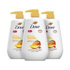 Dove Glowing Liquid Body Wash, Nourishes Skin, Mango & Almond Butter, 30.6 ozX3