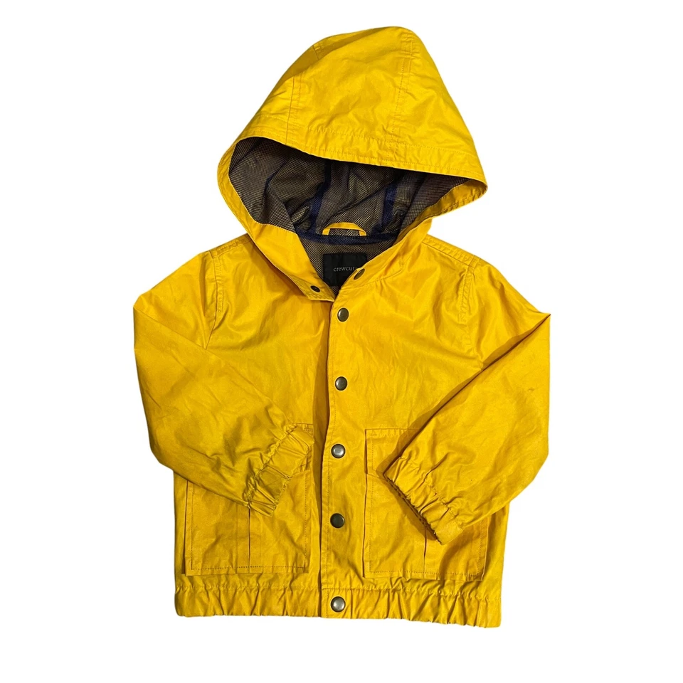 Crew Cuts 3 Yellow Hooded Rain Coat Lined Polyester (some marks) Polyester Blen - Image 1 of 4