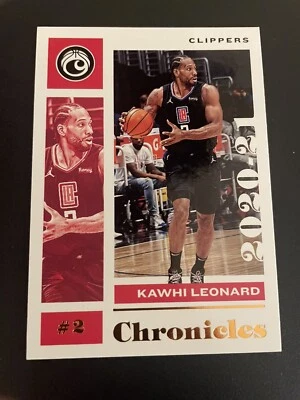 2020-21 Panini Chronicles NBA Kawhi Leonard #39 Clippers Gold Parallel - Image 1 of 2