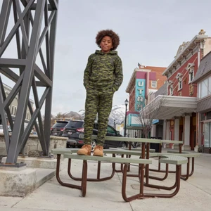 Carhartt Hoodie Boys Large 14-16 Green Camo 2 Piece Set Hoodie Pants Fleece NEW - Picture 1 of 4