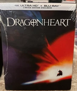 DRAGONHEART 4K BR STEELBOOK Limited Ed 1996 Sean Connery As A DRAGON w/PROTECTOR - Picture 1 of 5