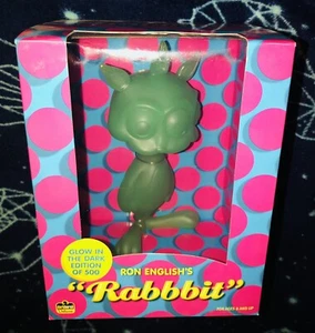 Popaganda Ron English 2005 RABBBIT 1ST Vinyl Art Figure Glow In Dark LE 500 RARE - Picture 1 of 7