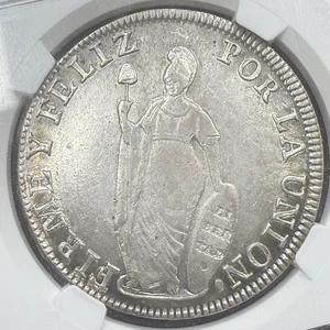 1837 Lima TM North Peru 8 Reales NGC MS 61 - Picture 1 of 4