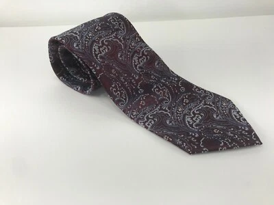 Corbata para hombre diseño platino púrpura y azul cachemira 100 % seda usada en excelente estado Foto 1 de 4