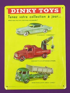 Hermoso Letrero Retro Francés Dinky Toys Lata/Metal En Relieve 28 x 21 cm - Imagen 1 de 11