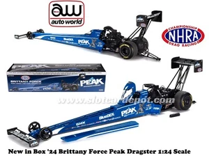 Auto World '24 Brittany Force Peak Top Fuel Dragster escala 1:24 Diecast Car N041 - Imagen 1 de 8